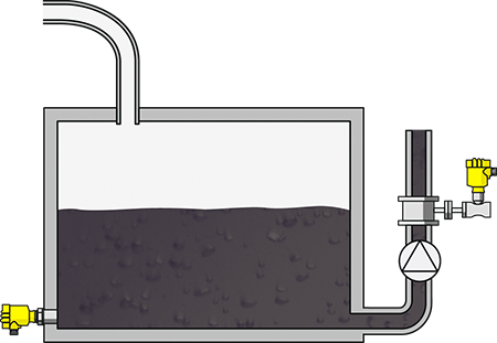 Mesure de niveau et de débit dans un poste d'huile hydraulique