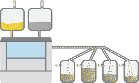 Misura di livello e soglia di livello nell’impianto per il riempimento di capsule