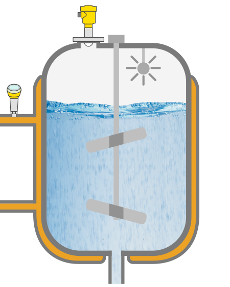 Level measurement in the mixing vessel