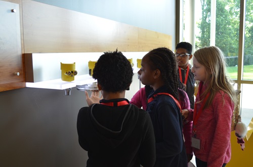 Fourth grade students get an up close look at some VEGA sensors.